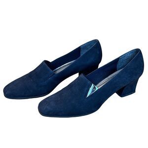 Naturalizer Womens Black Suede Block Heel Shoes Size 7 1/2 N